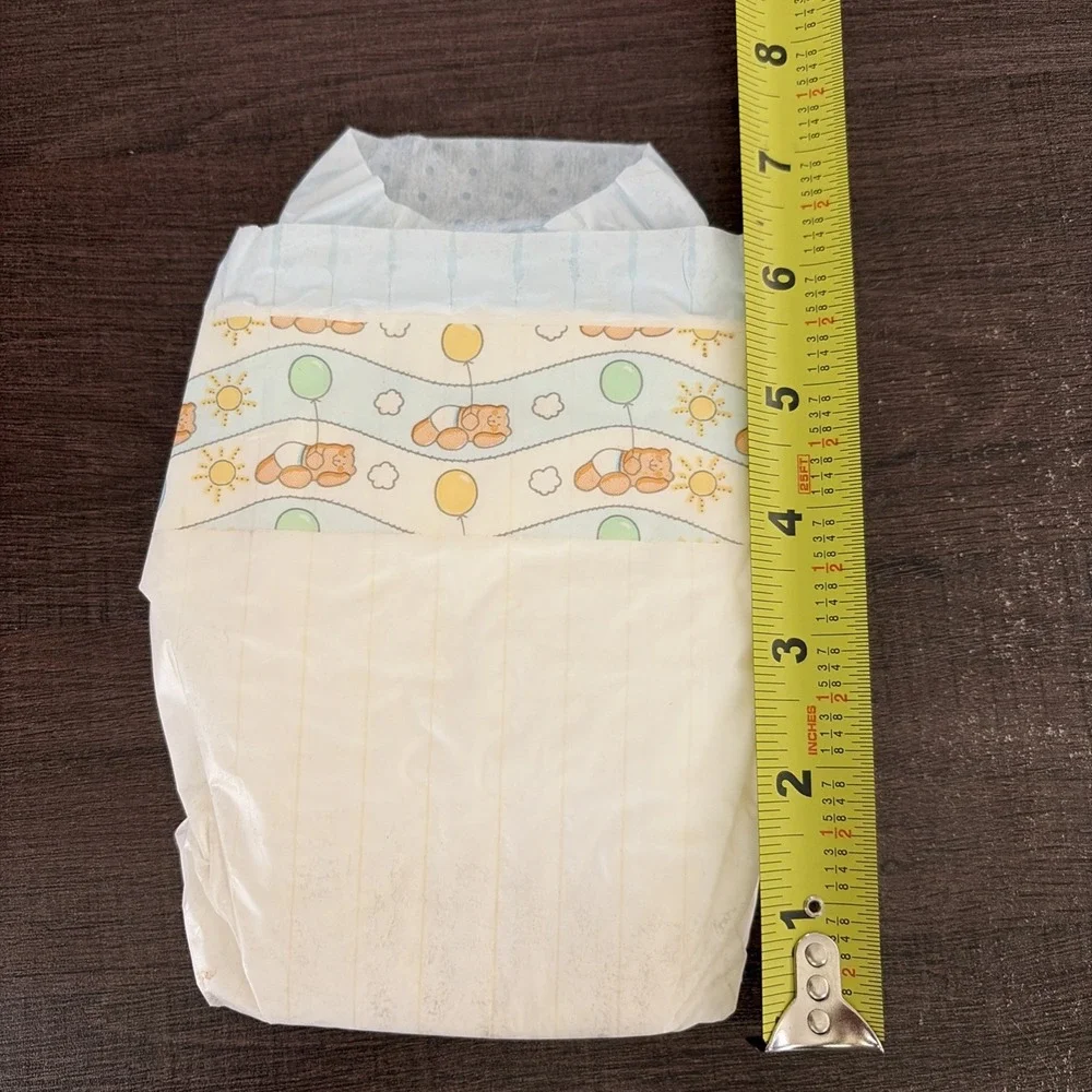 1 Vintage Pampers Diaper 80's 1987 Baby Teddy Bears And Balloons Newborn Plastic